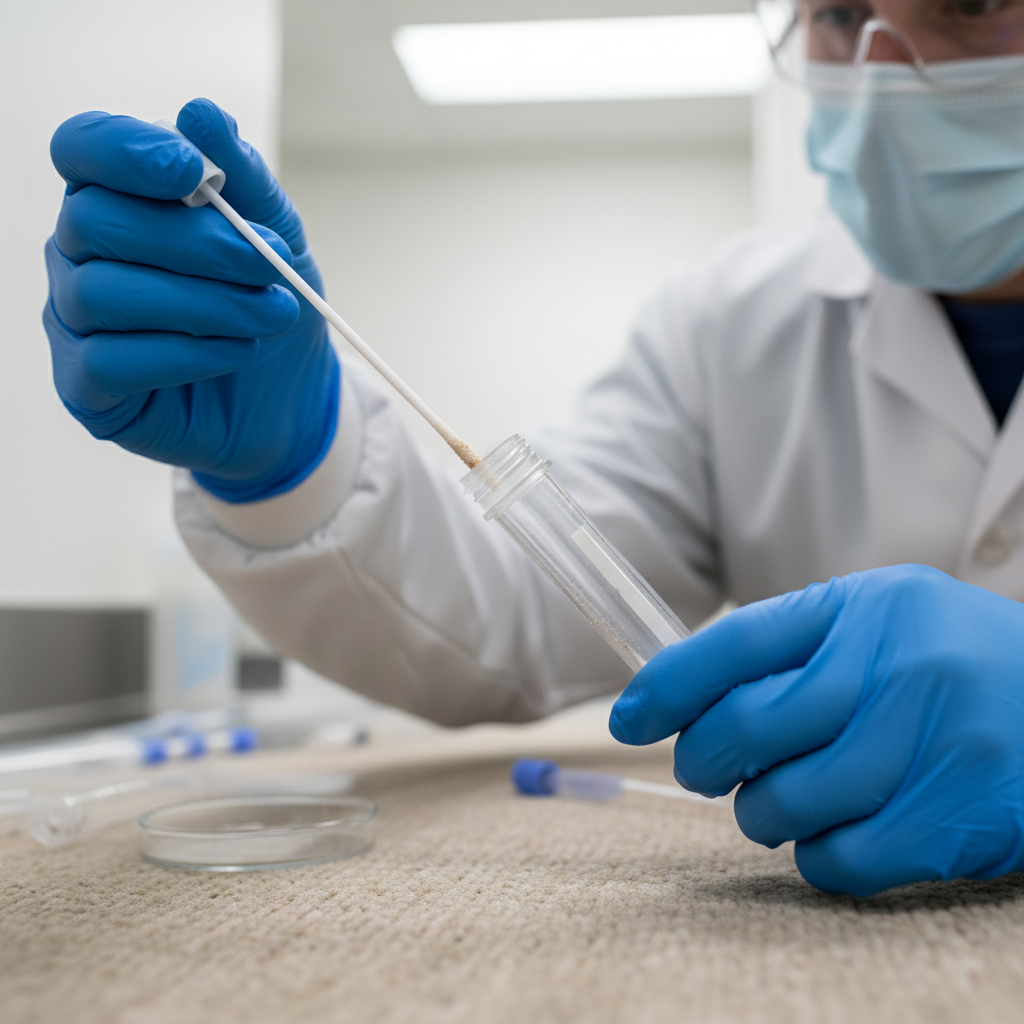 Technikas imantis kilimo mėginį laboratoriniams tyrimams