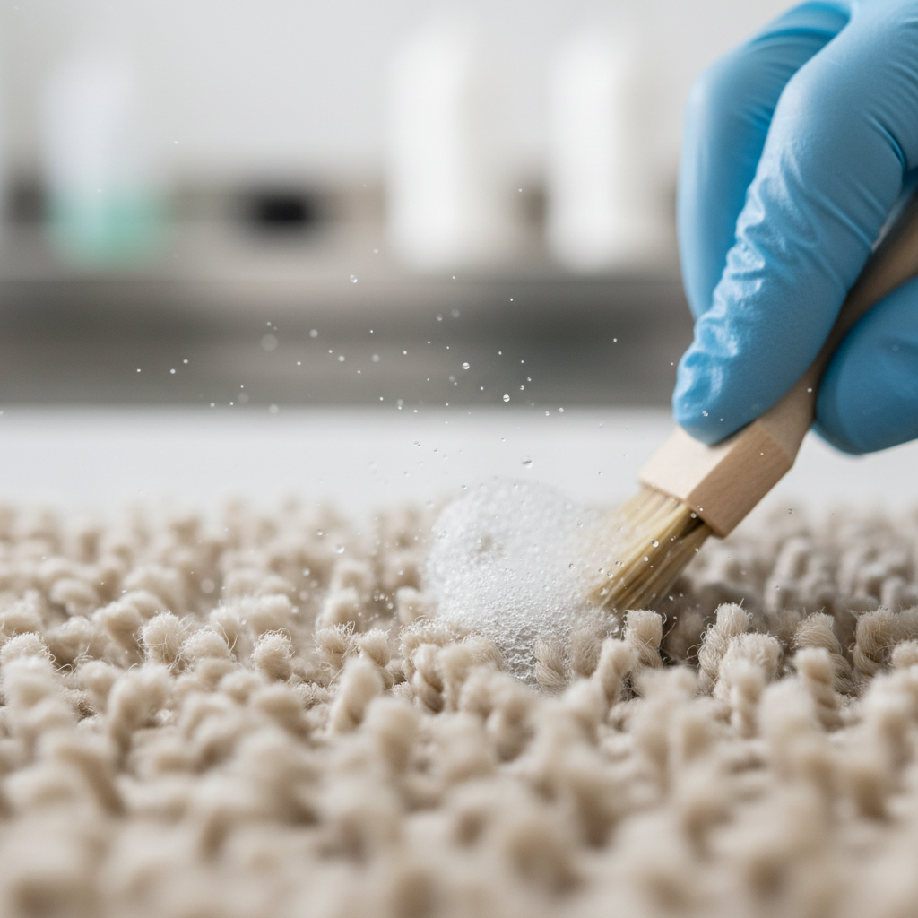 Technikas valo kilimo pluoštą nuo dėmių ir nešvarumų