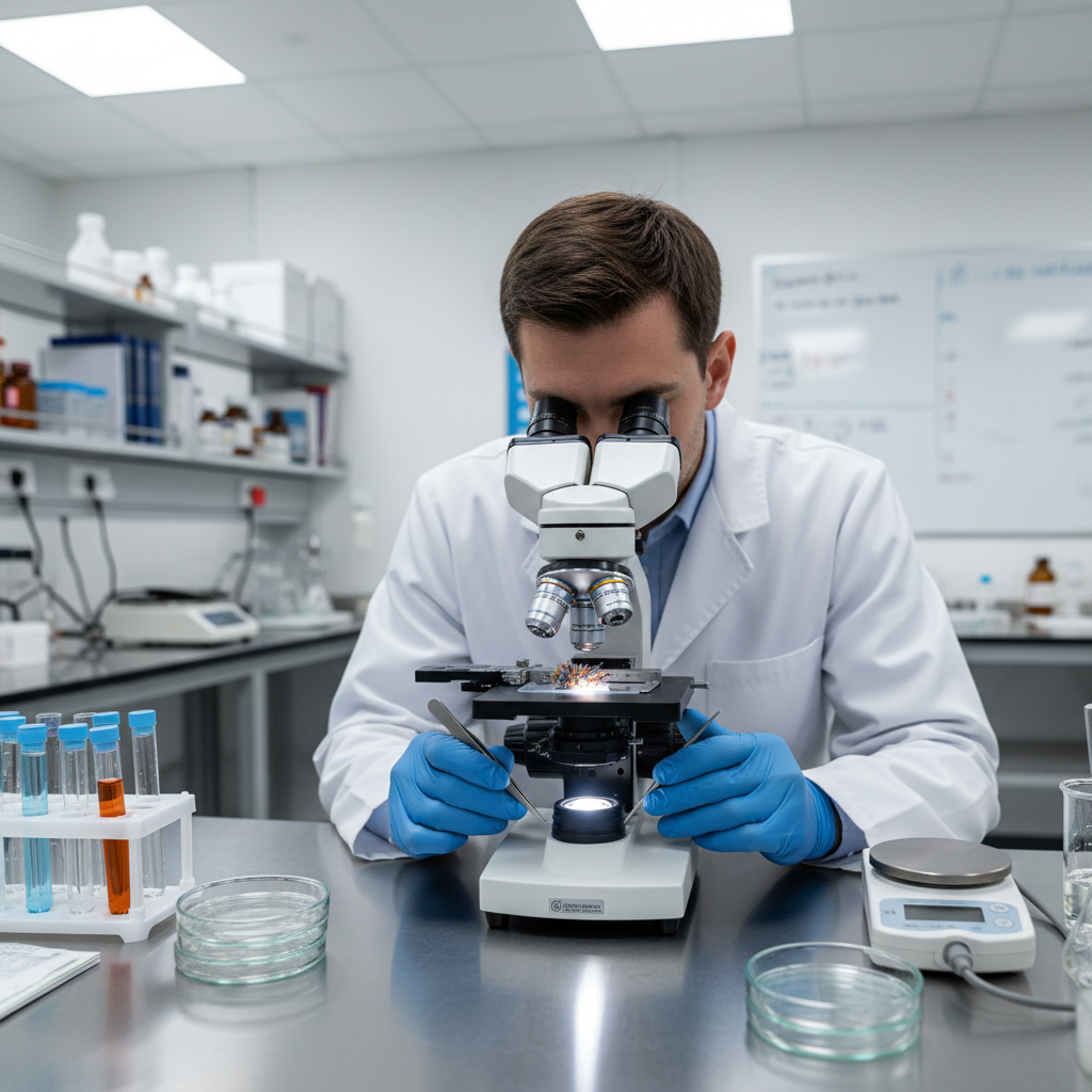 Laboratorinis tyrimas: kilimo pluoštų analizė mikroskopu